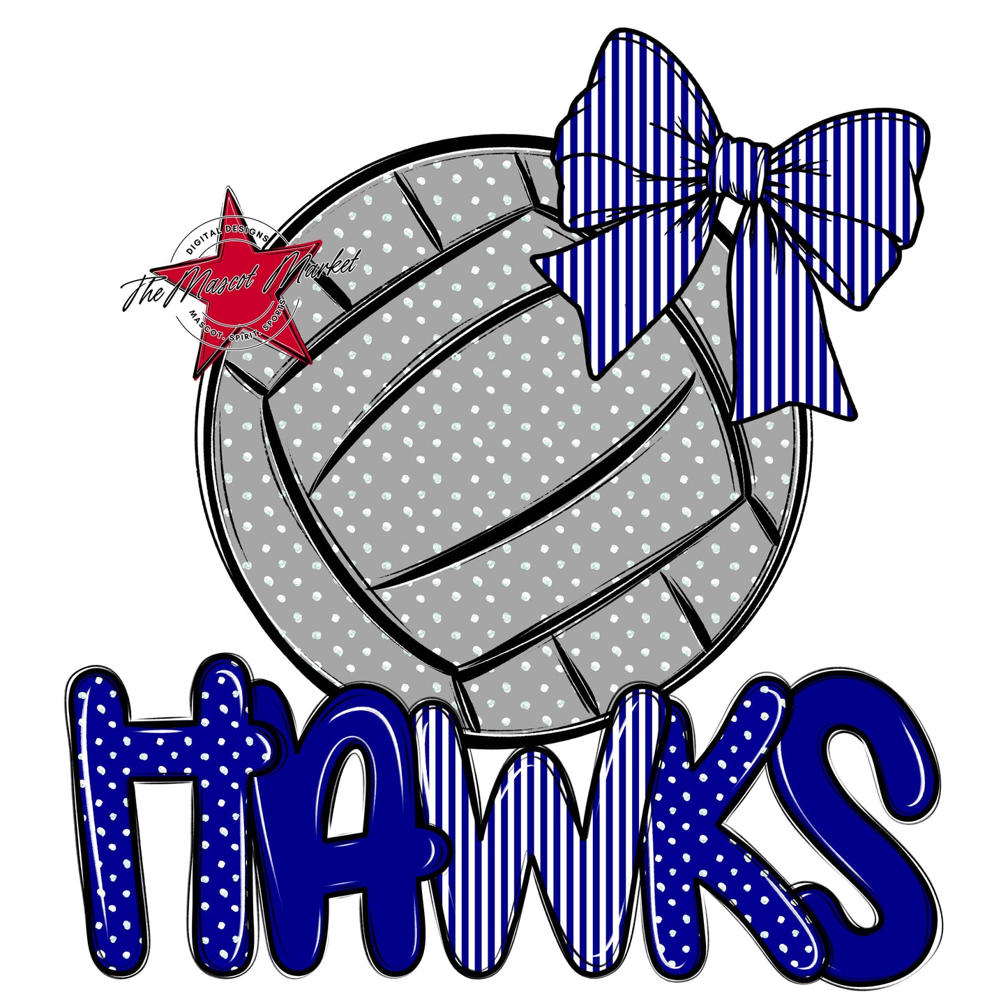 Hawks Volleyball Spirit Design-Blue