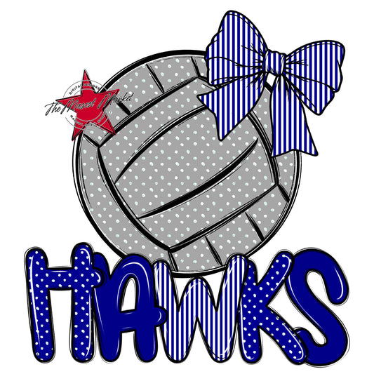 Hawks Volleyball Spirit Design-Blue