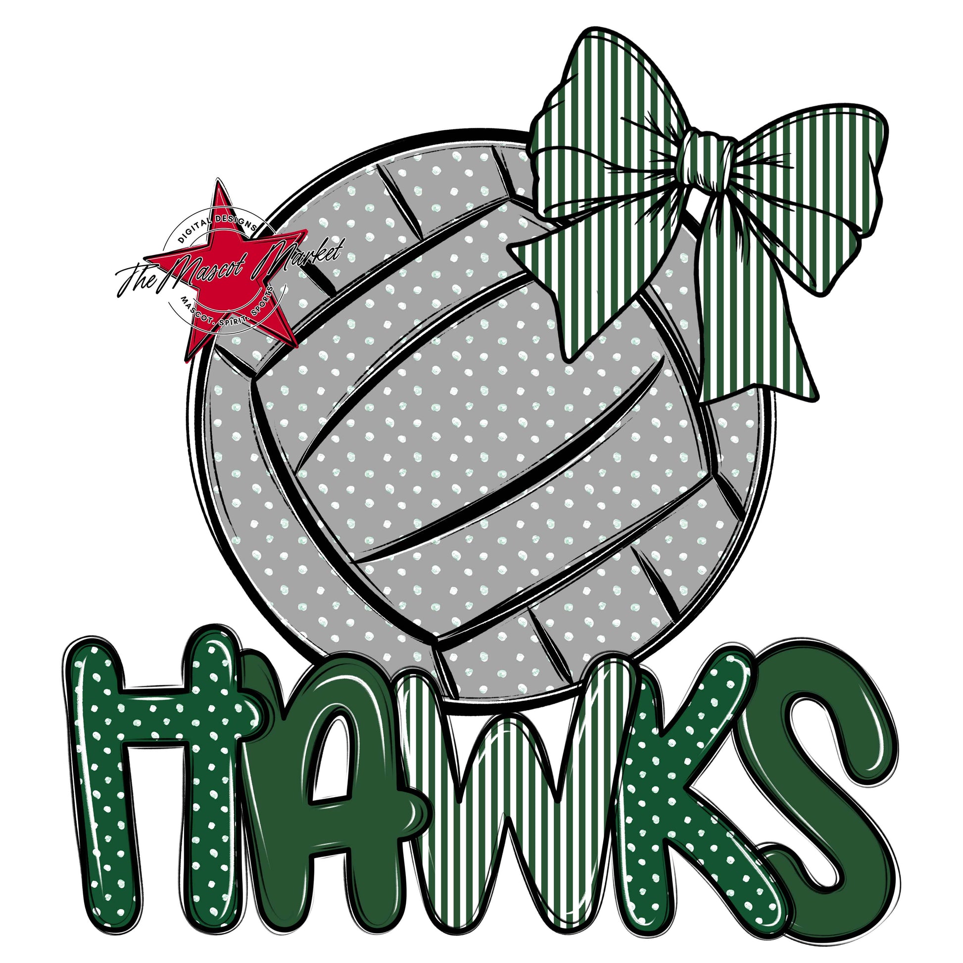 Hawks Volleyball Spirit Design-Green
