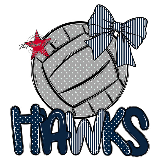 Hawks Volleyball Spirit Design-Navy