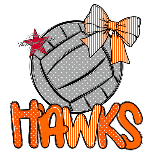 Hawks Volleyball Spirit Design-Orange