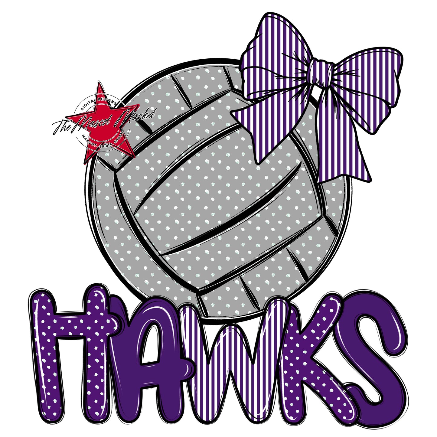 Hawks Volleyball Spirit Design-Purple