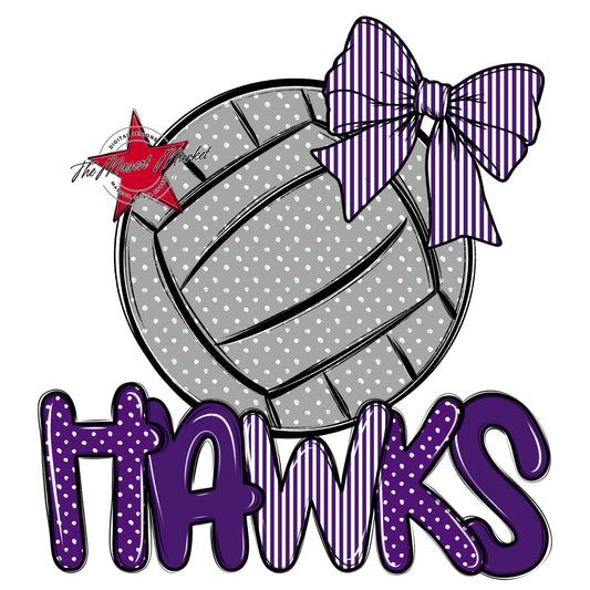 Hawks Volleyball Spirit Design-Purple