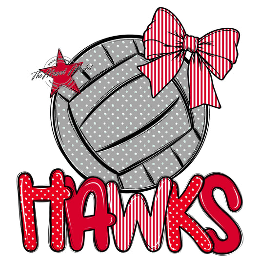 Hawks Volleyball Spirit Design-Red