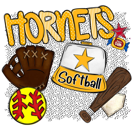 Hornets Softball Spirit-Yellow