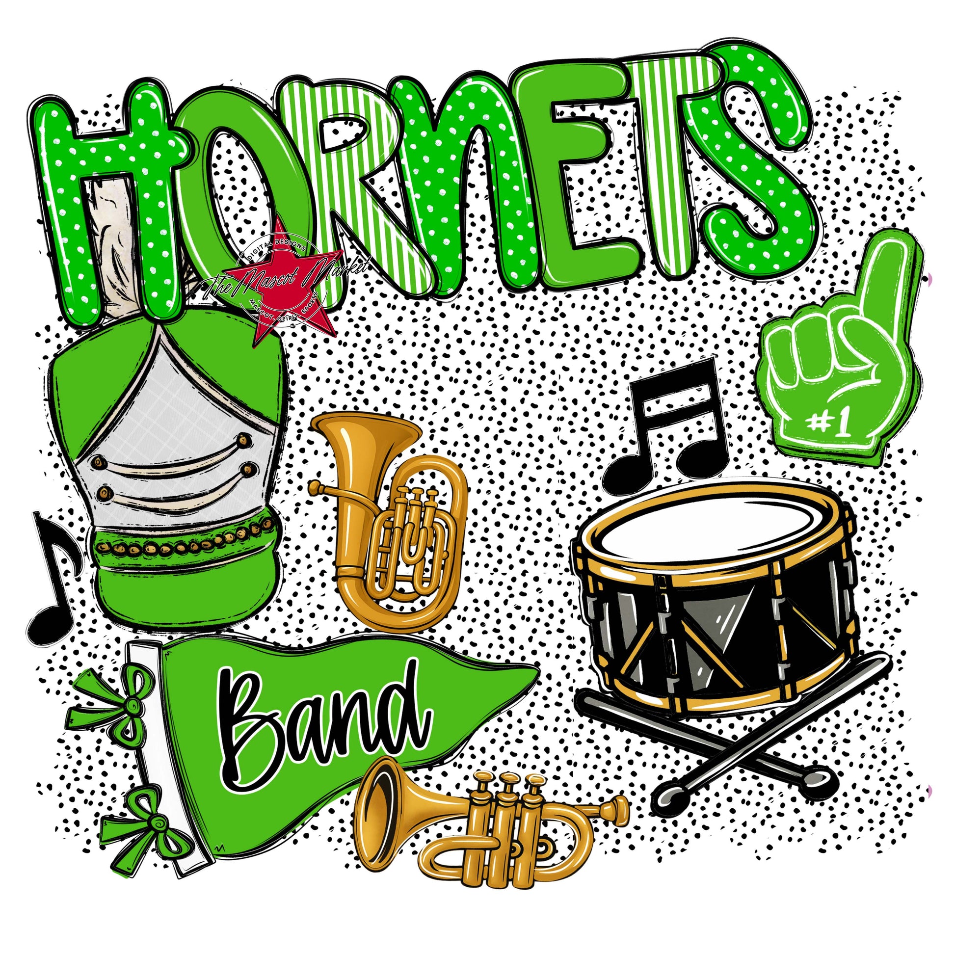 Hornets Band Spirit-Bright Green