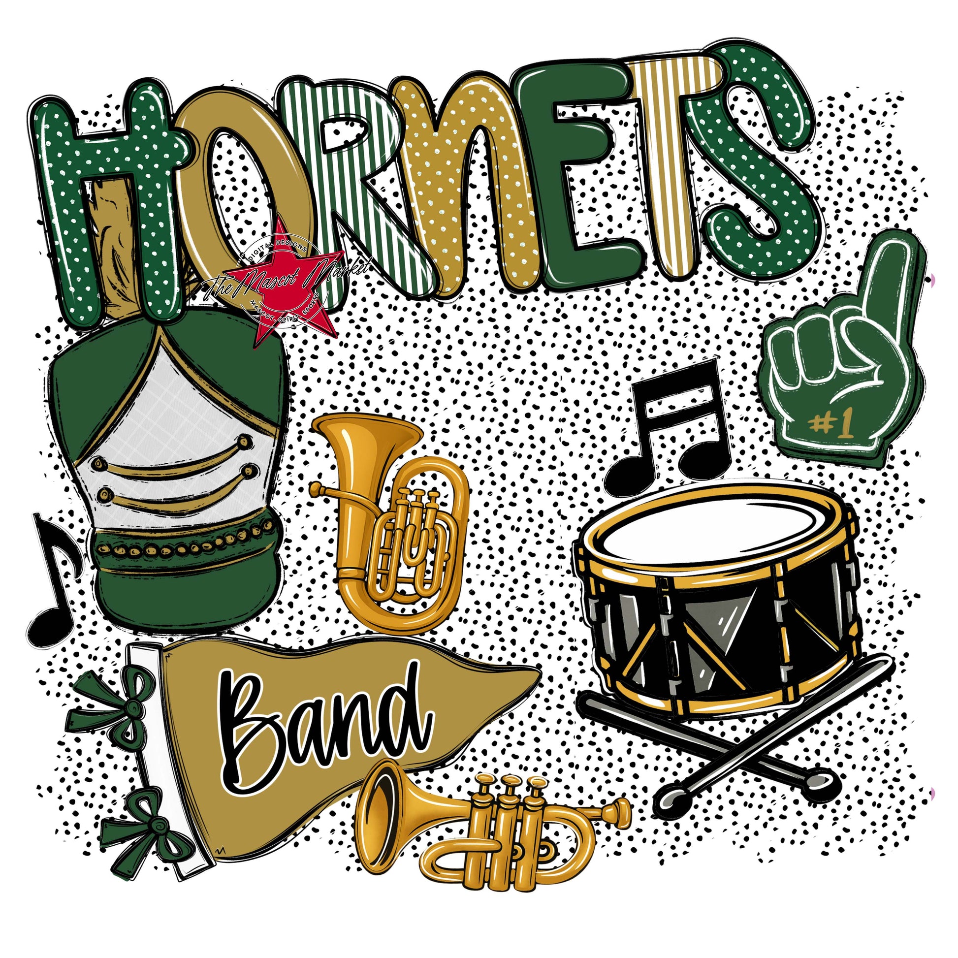 Hornets Band Spirit-Green & Gold