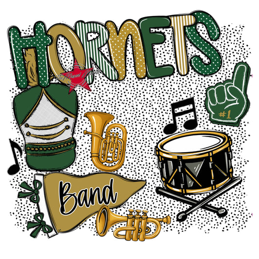 Hornets Band Spirit-Green & Gold