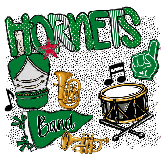Hornets Band Spirit-Kelly Green