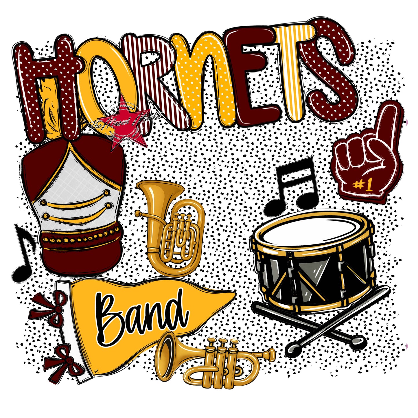 Hornets Band Spirit-Maroon & Yellow