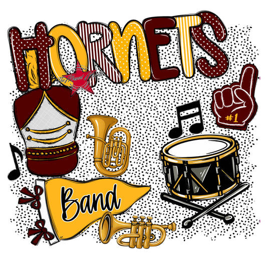 Hornets Band Spirit-Maroon & Yellow