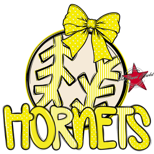 Hornets Baseball-Softball Spirit Design-Bright Yellow