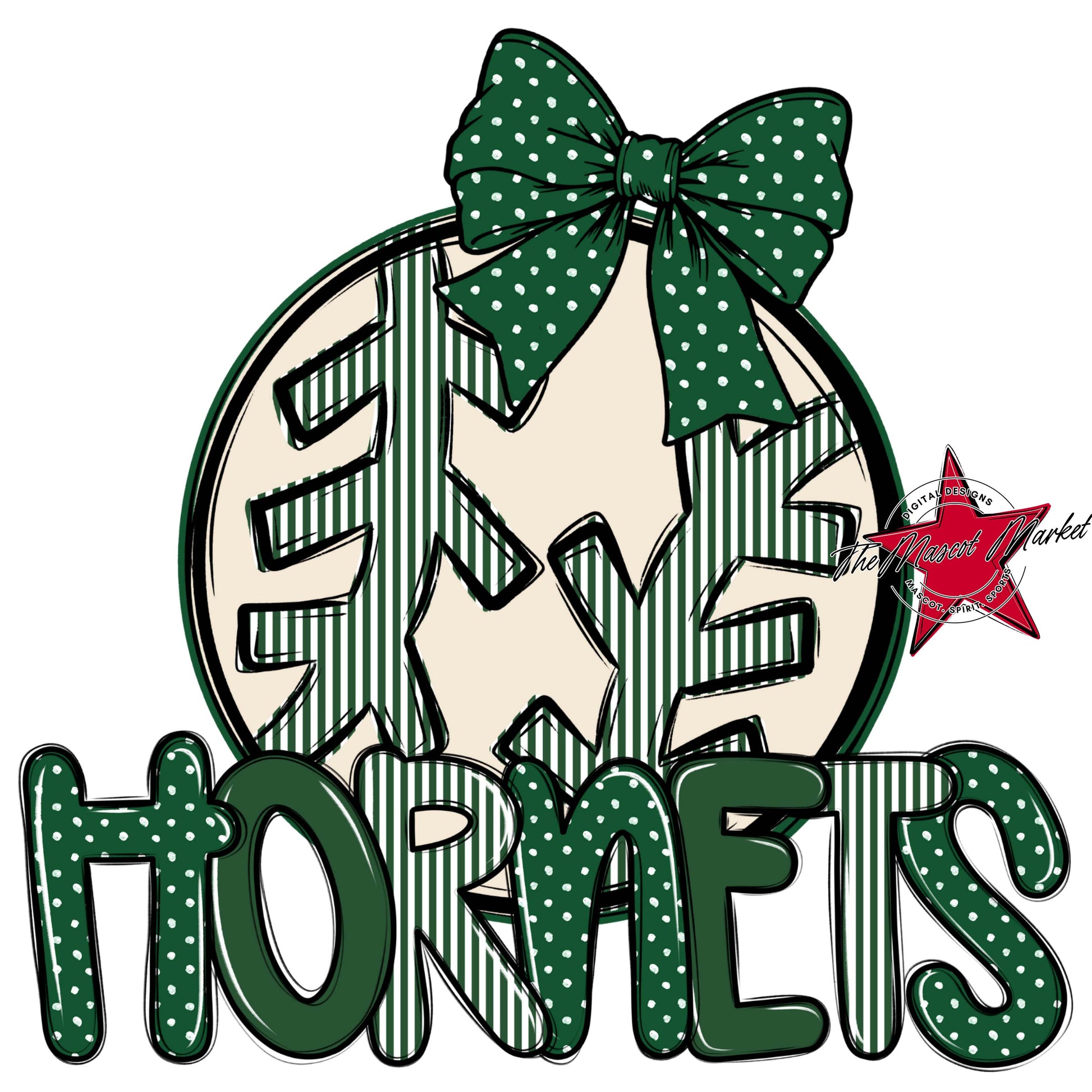Hornets Baseball-Softball Spirit Design-Green