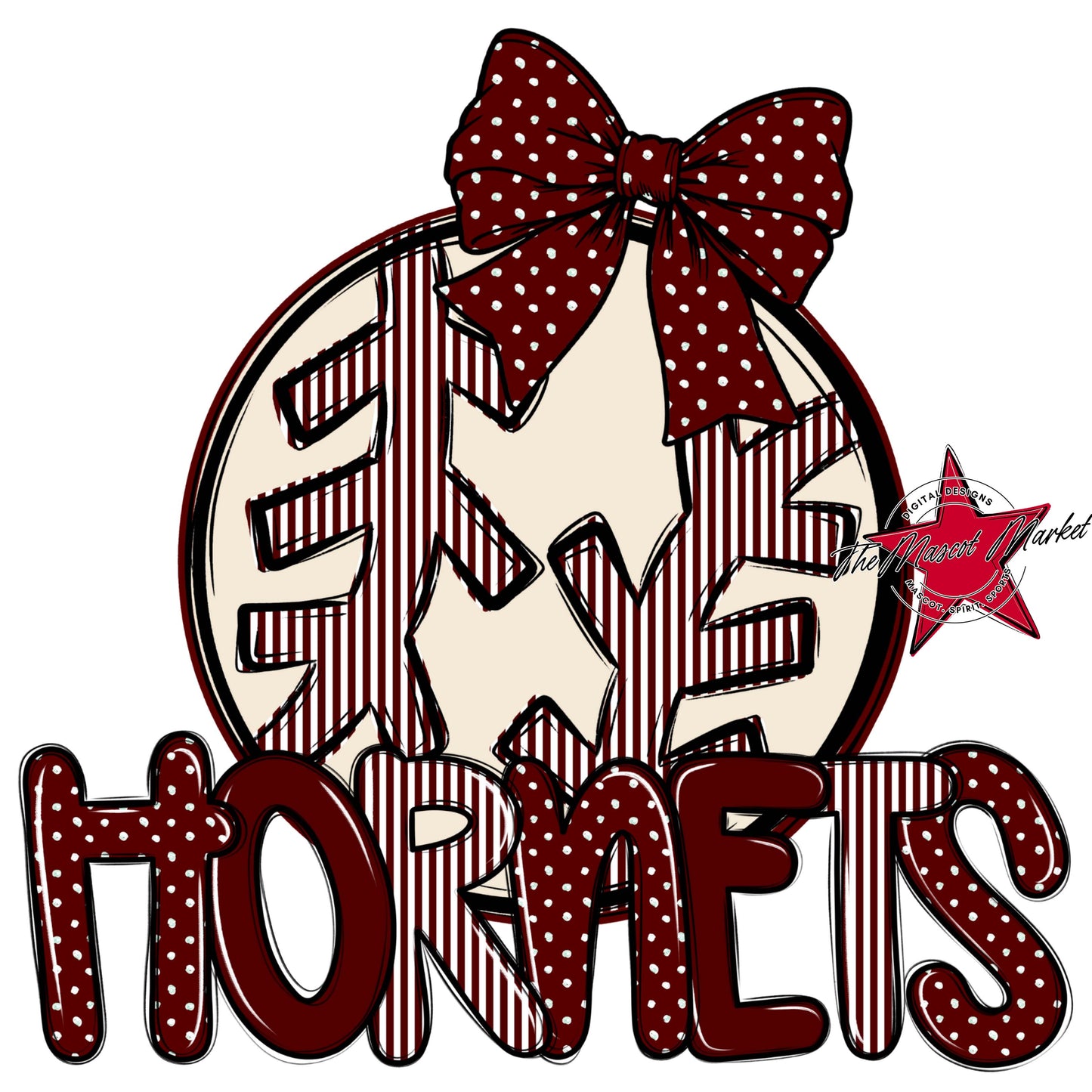 Hornets Baseball-Softball Spirit Design-Maroon