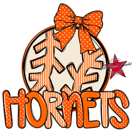 Hornets Baseball-Softball Spirit Design-Orange