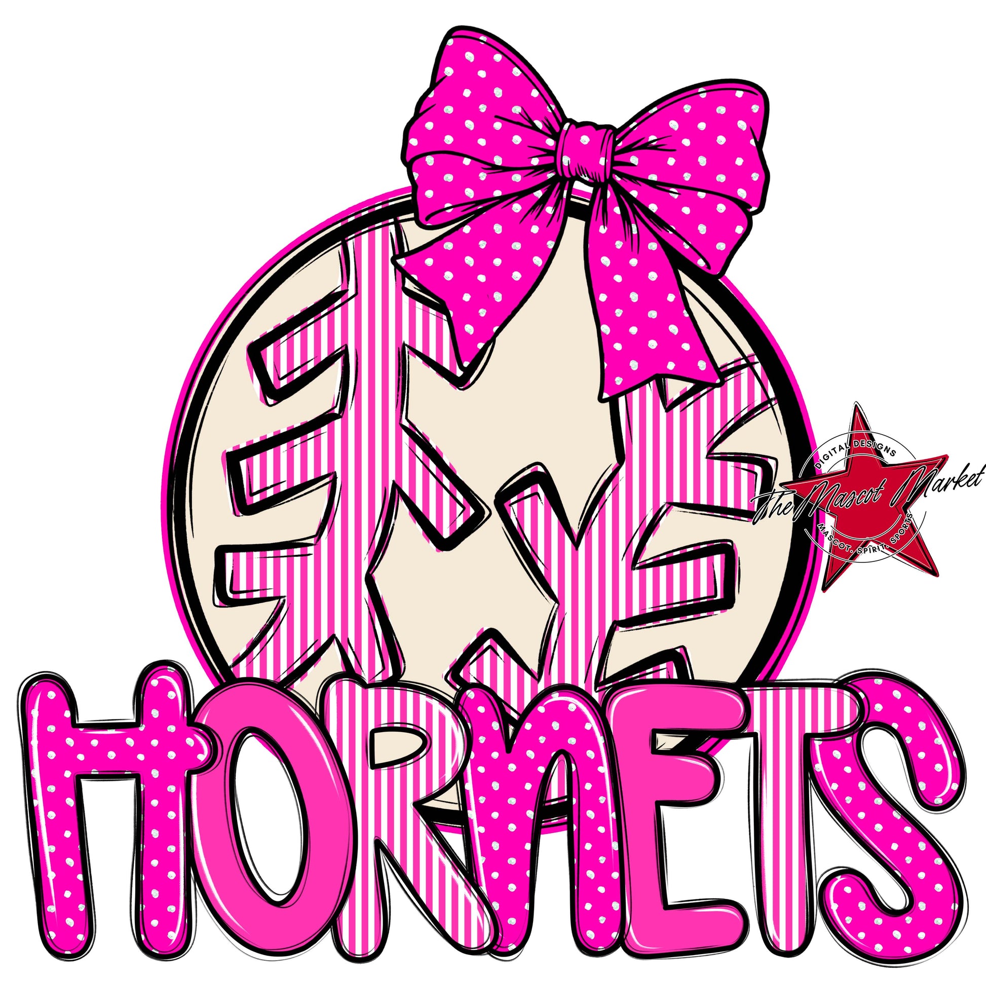 Hornets Baseball-Softball Spirit Design-Pink