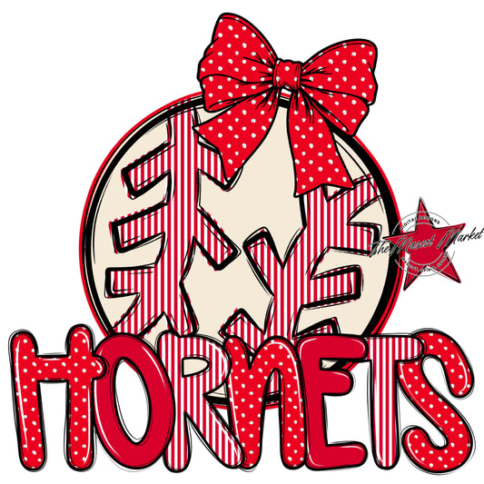 Hornets Baseball-Softball Spirit Design-Red