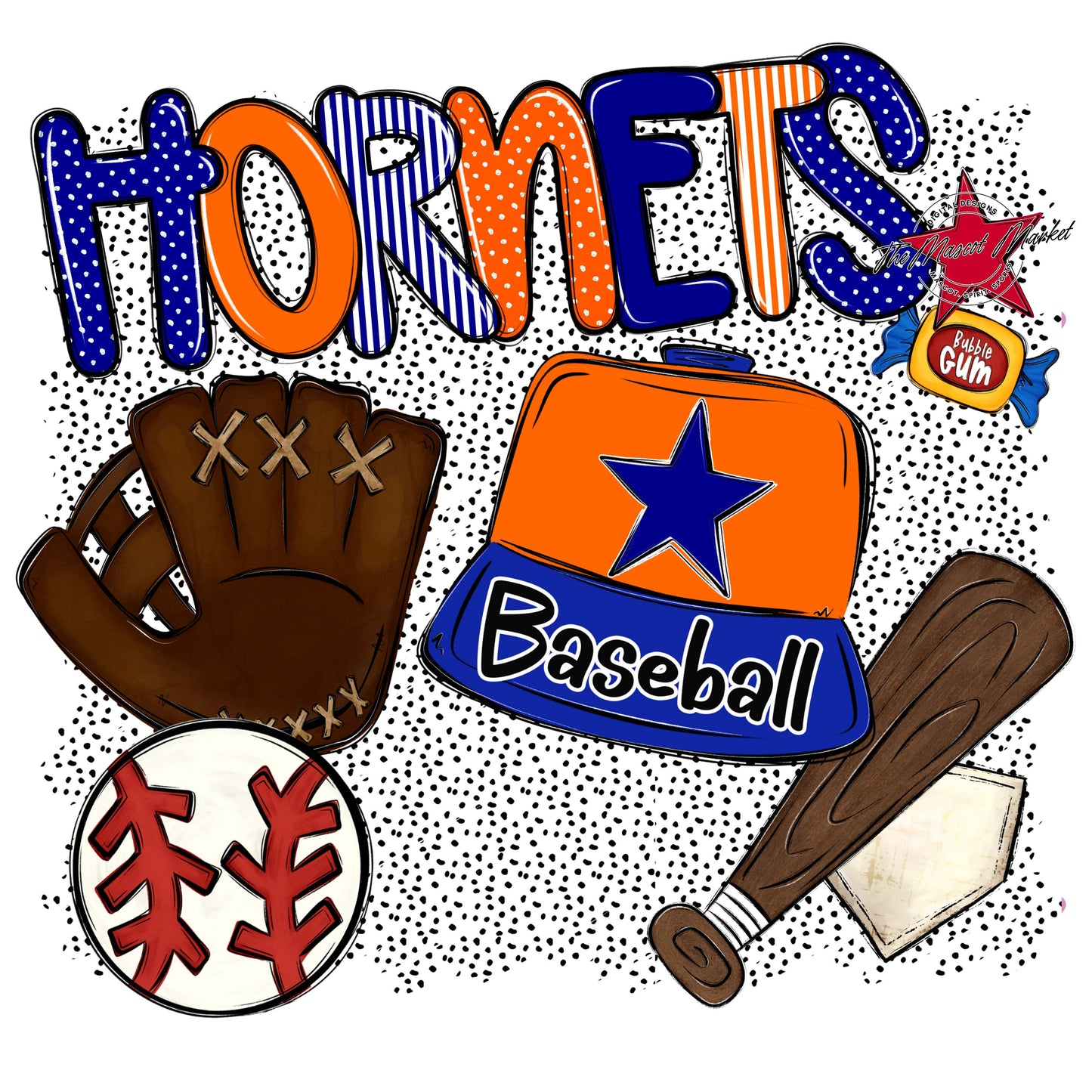 Hornets Baseball Spirit-Blue & Orange