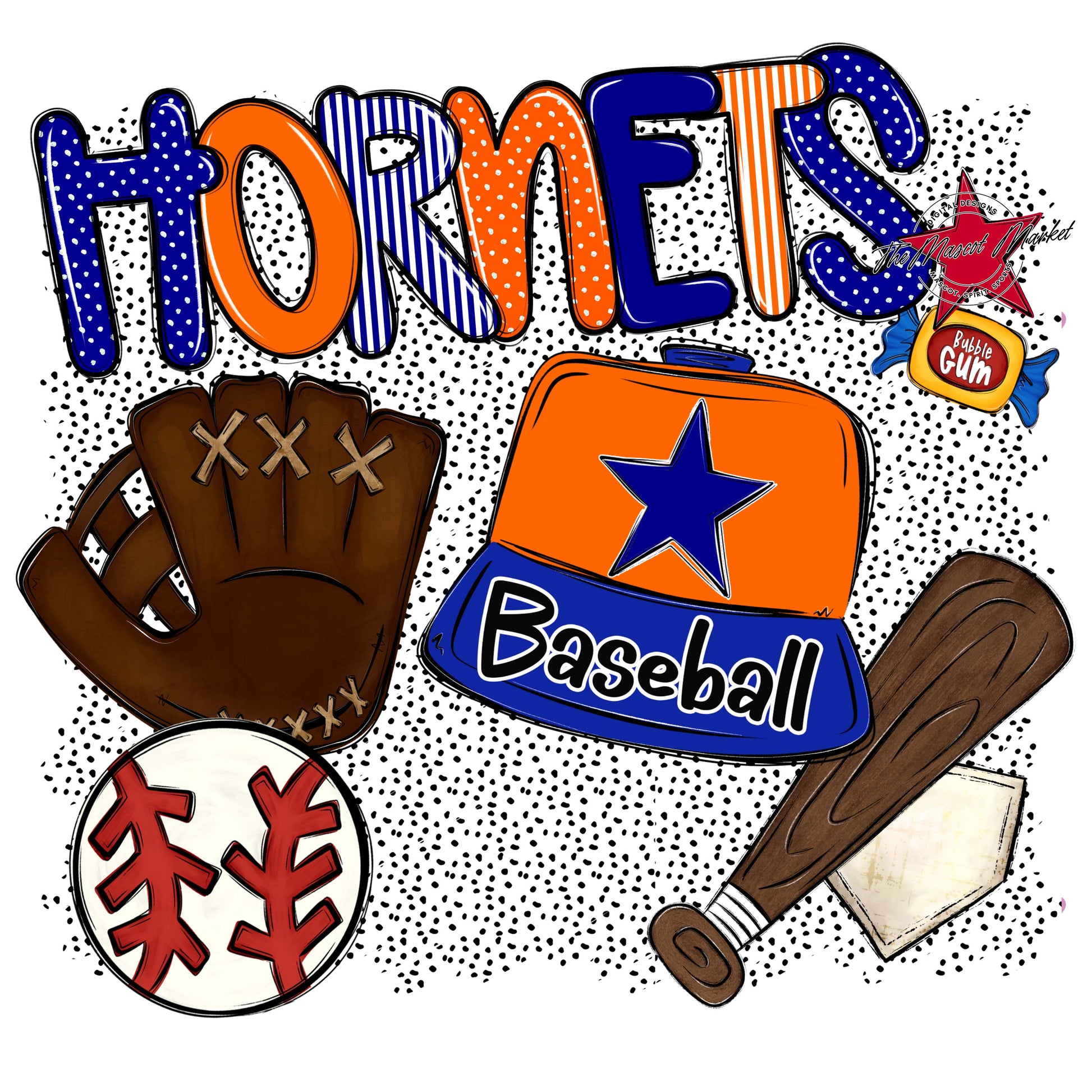 Hornets Baseball Spirit-Blue & Orange