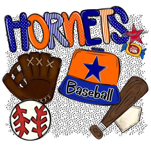 Hornets Baseball Spirit-Blue & Orange
