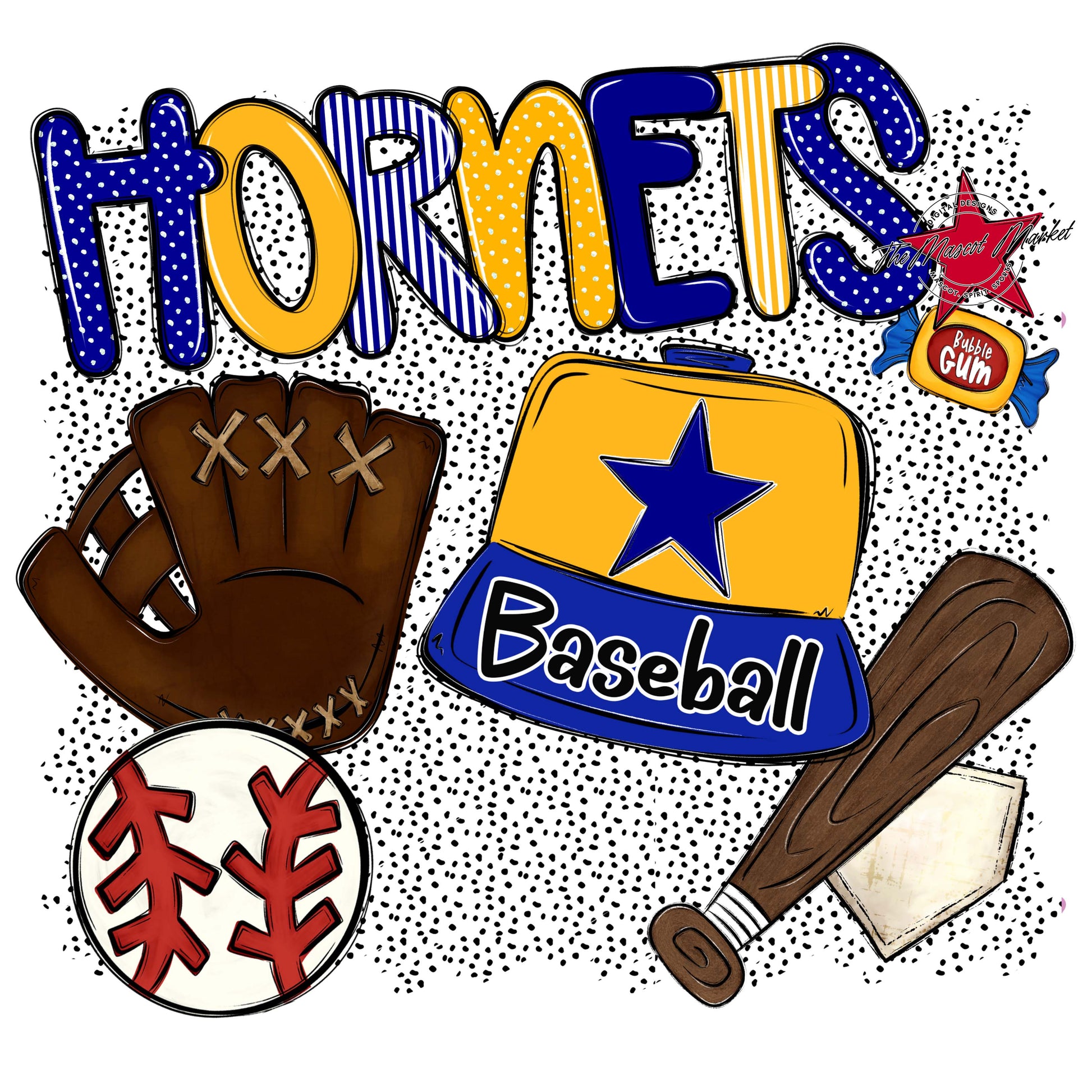 Hornets Baseball Spirit-Blue & Yellow