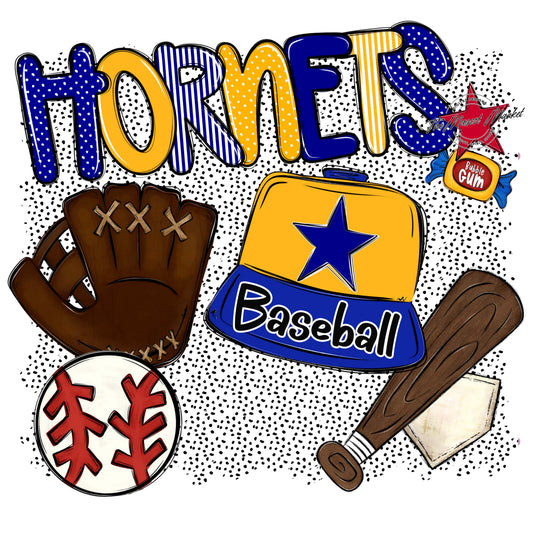 Hornets Baseball Spirit-Blue & Yellow