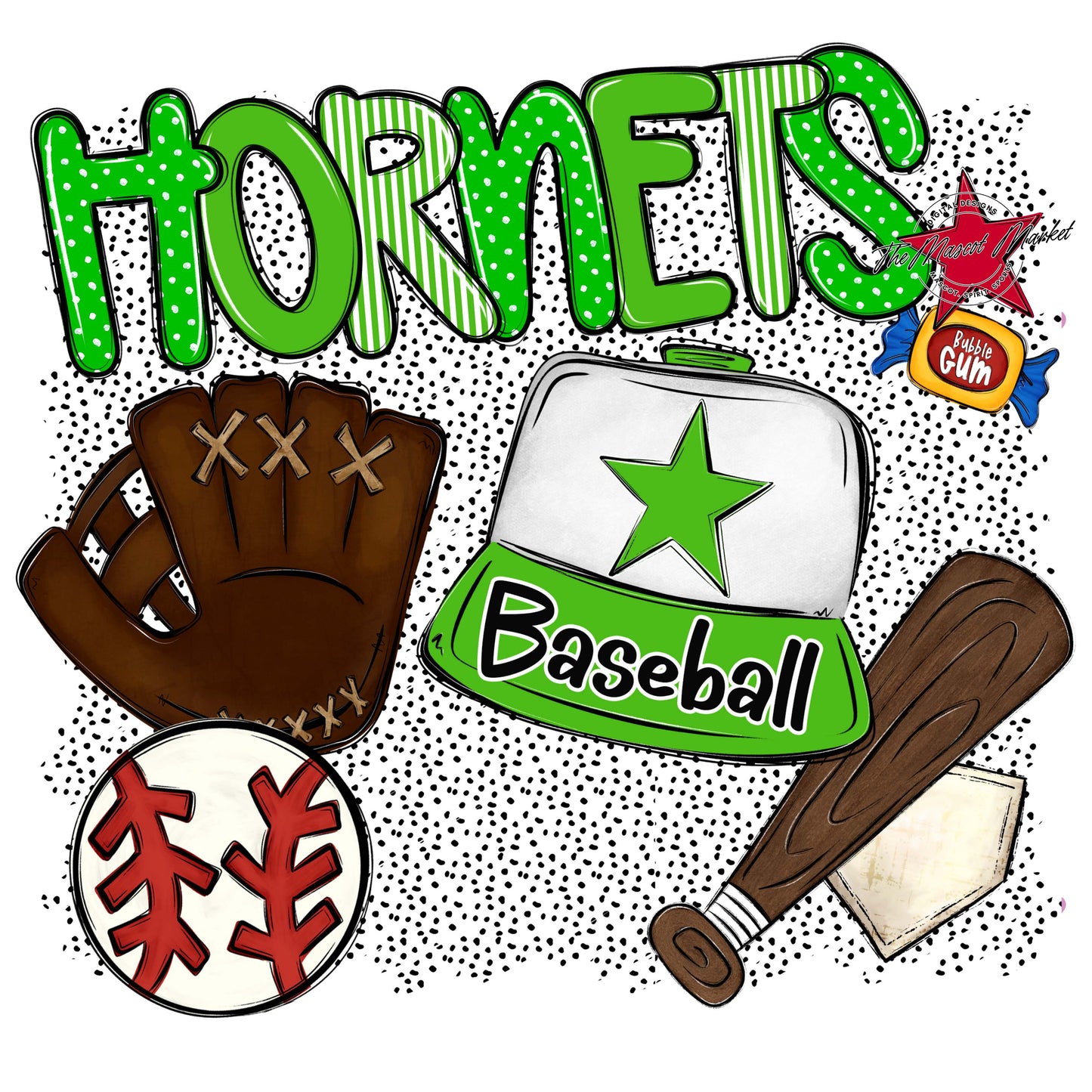 Hornets Baseball Spirit-Bright Green