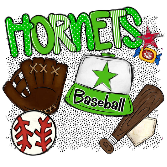 Hornets Baseball Spirit-Bright Green