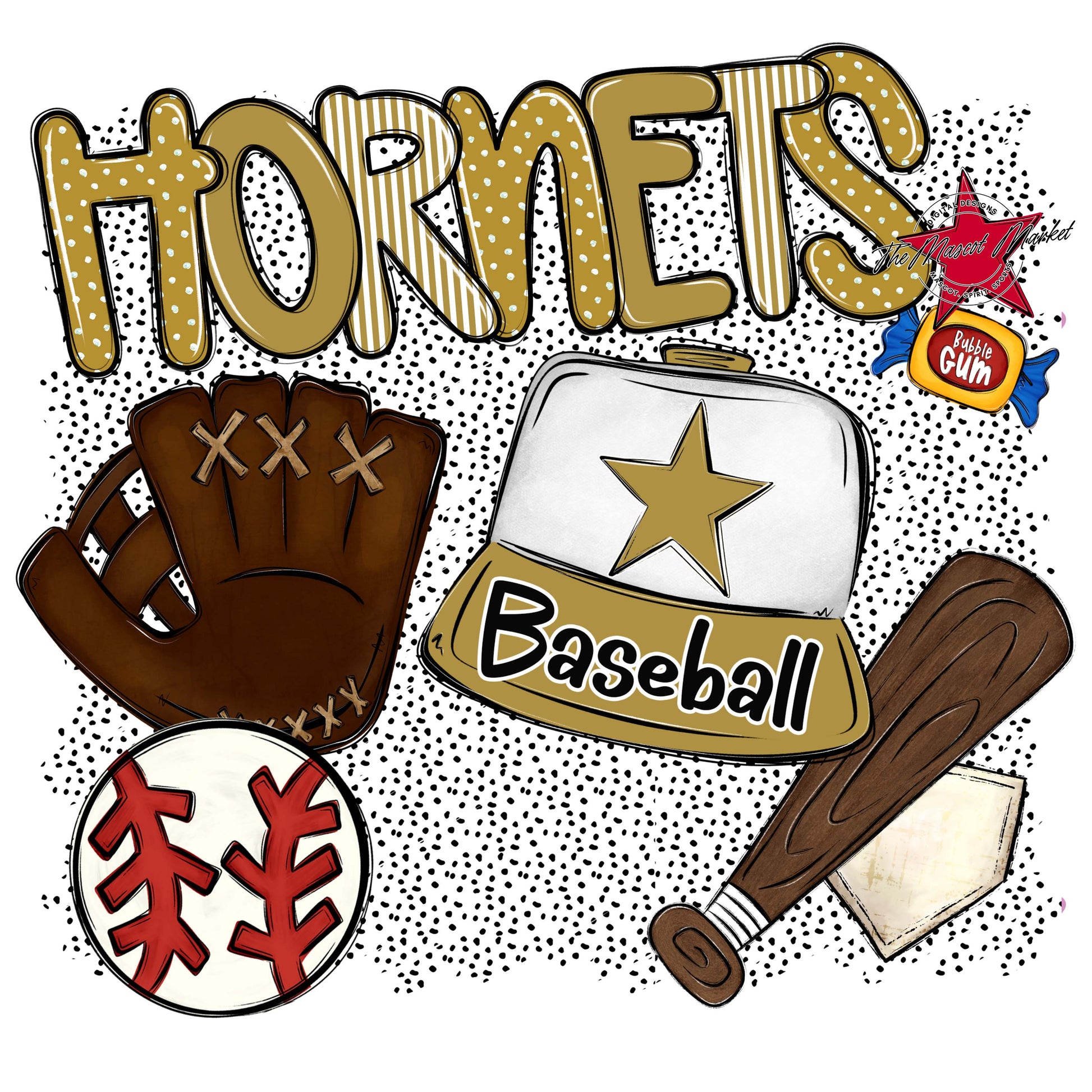 Hornets Baseball Spirit-Gold
