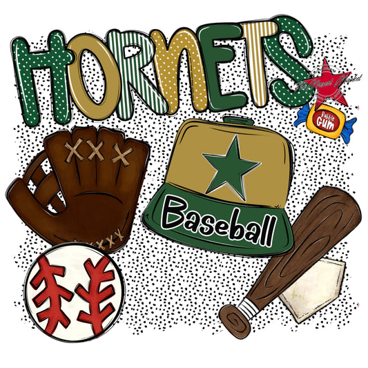 Hornets Baseball Spirit-Green & Gold