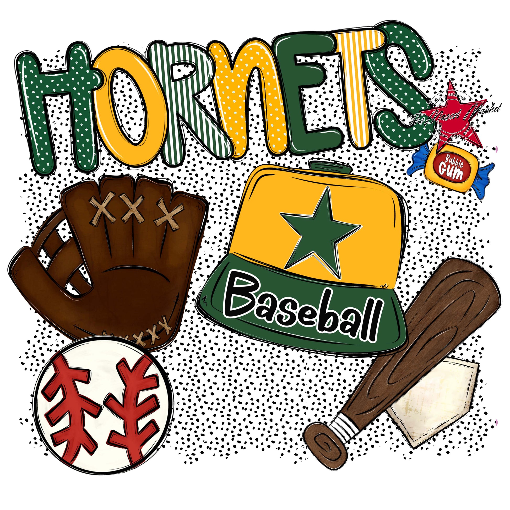 Hornets Baseball Spirit-Green & Yellow
