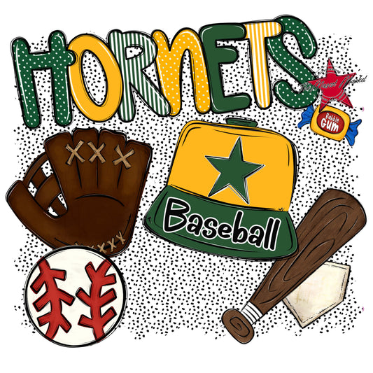 Hornets Baseball Spirit-Green & Yellow