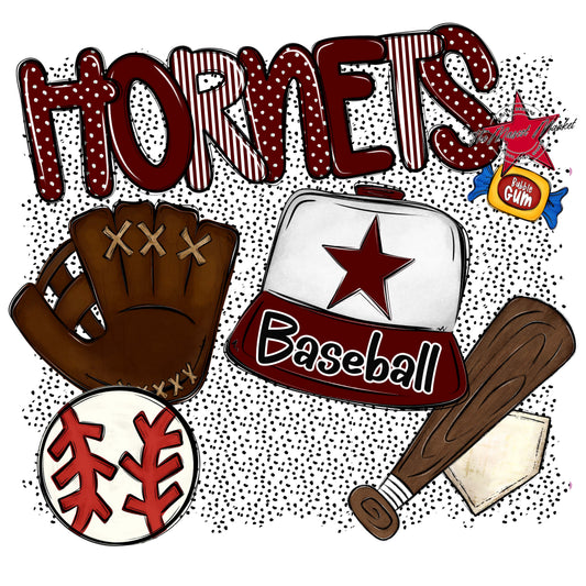 Hornets Baseball Spirit-Maroon