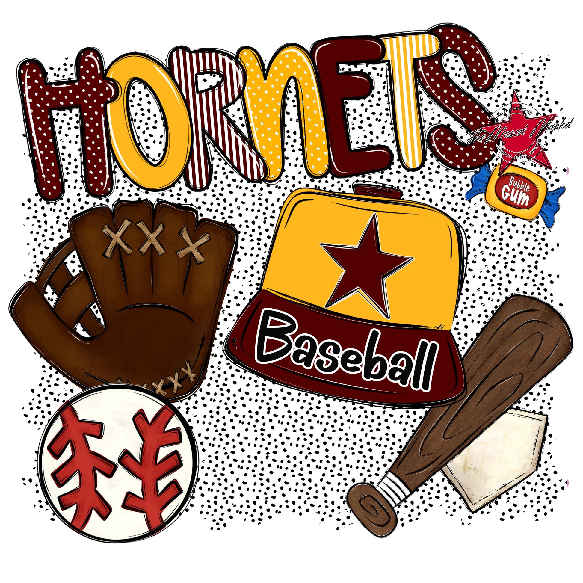 Hornets Baseball Spirit-Maroon & Yellow