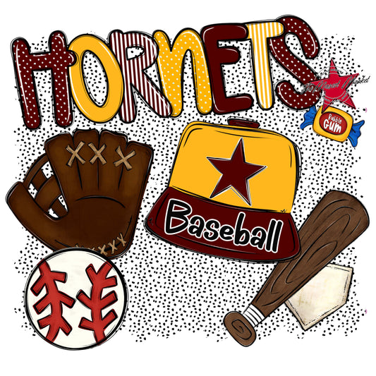 Hornets Baseball Spirit-Maroon & Yellow