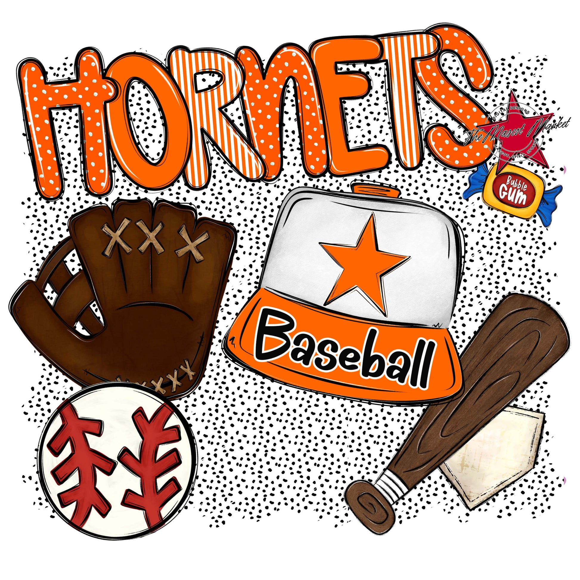 Hornets Baseball Spirit-Orange