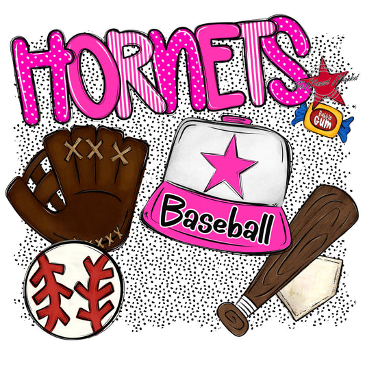 Hornets Baseball Spirit-Pink