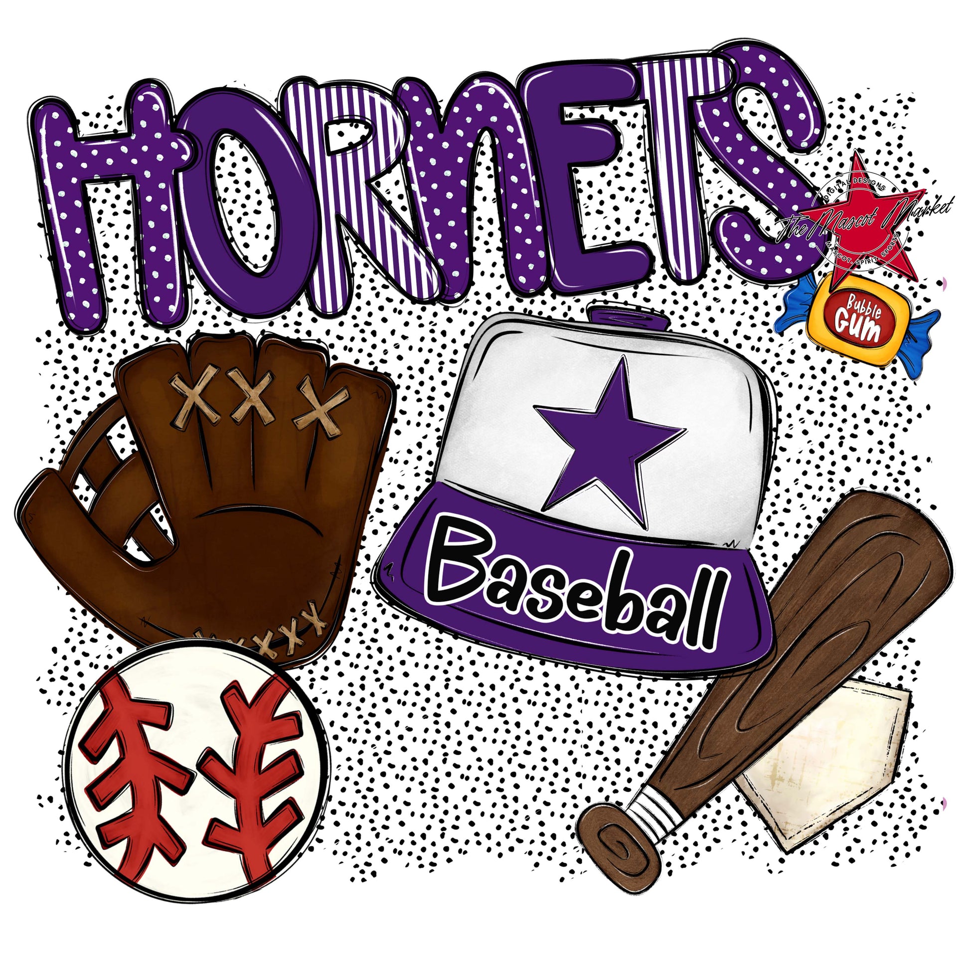 Hornets Baseball Spirit-Purple
