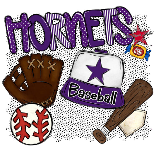 Hornets Baseball Spirit-Purple