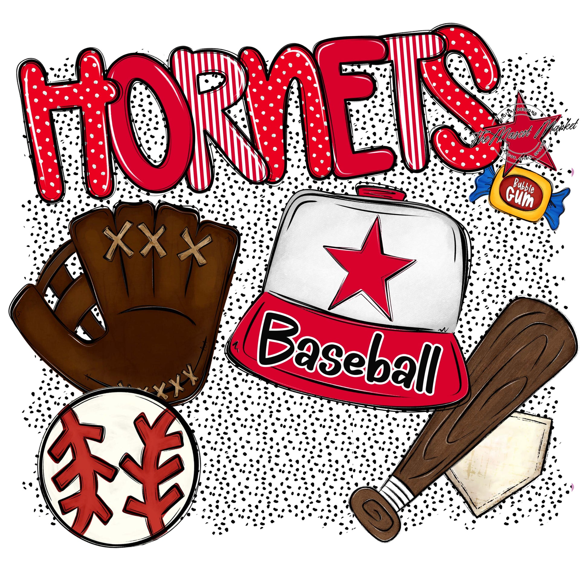 Hornets Baseball Spirit-Red