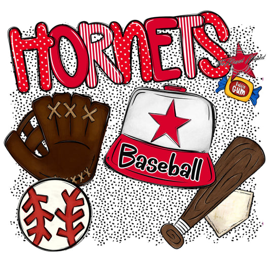 Hornets Baseball Spirit-Red