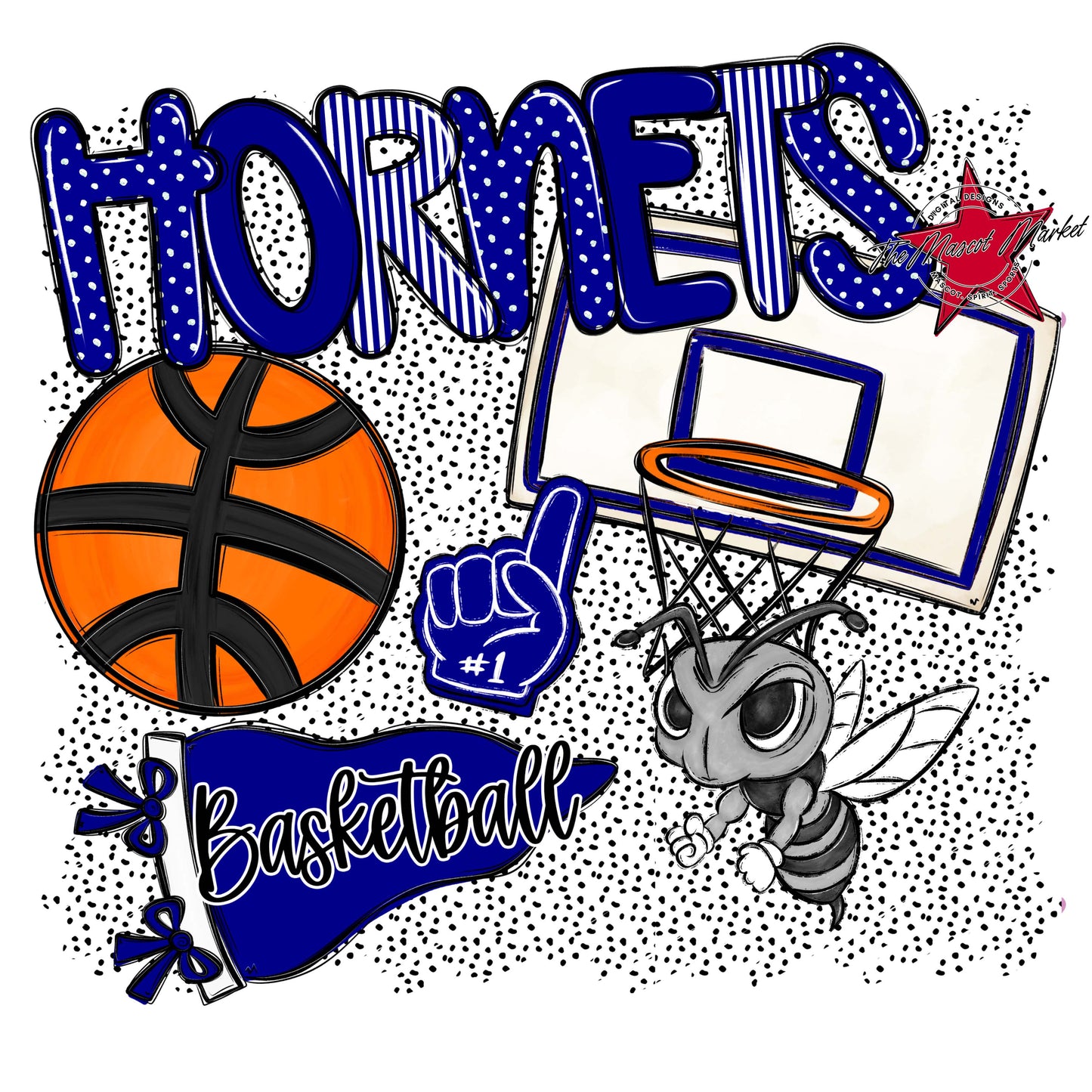 Hornets Basketball Spirit-Blue