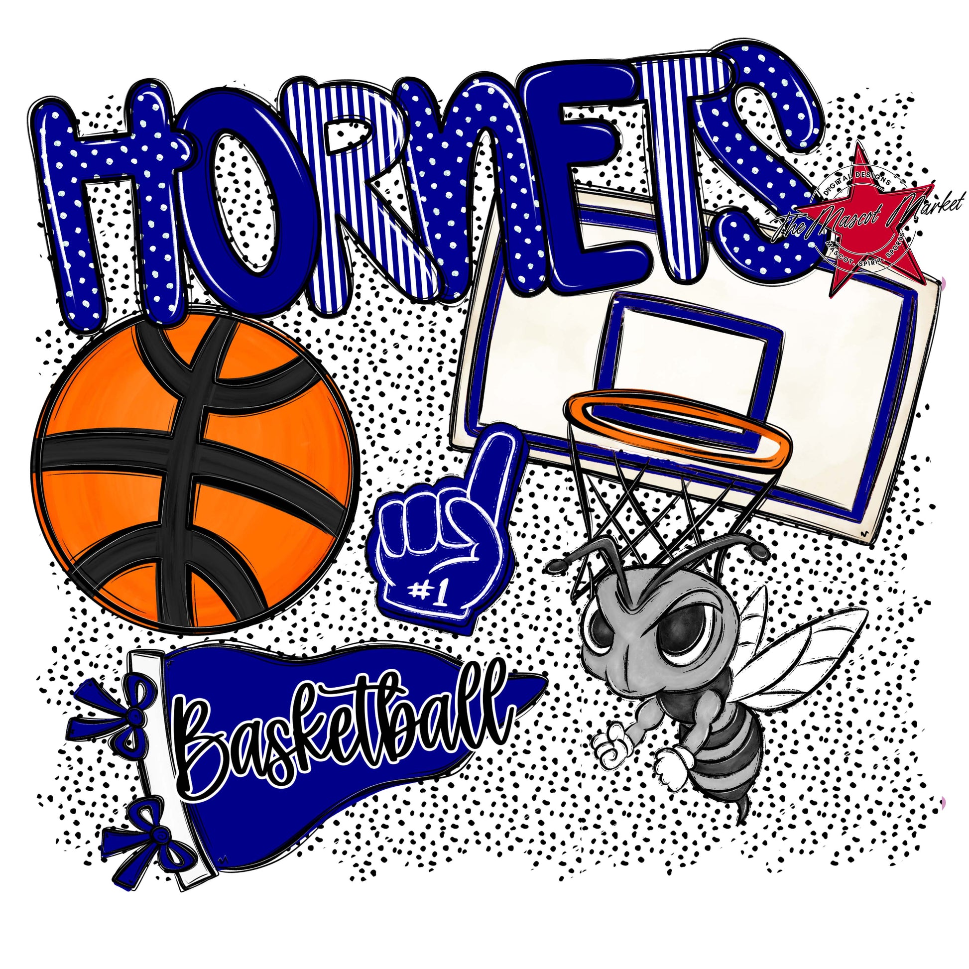 Hornets Basketball Spirit-Blue