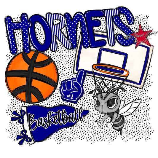 Hornets Basketball Spirit-Blue