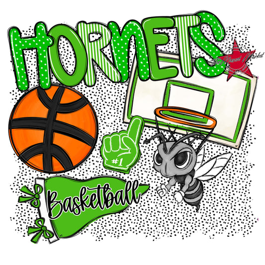 Hornets Basketball Spirit-Bright Green