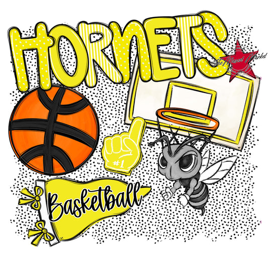 Hornets Basketball Spirit-Bright Yellow