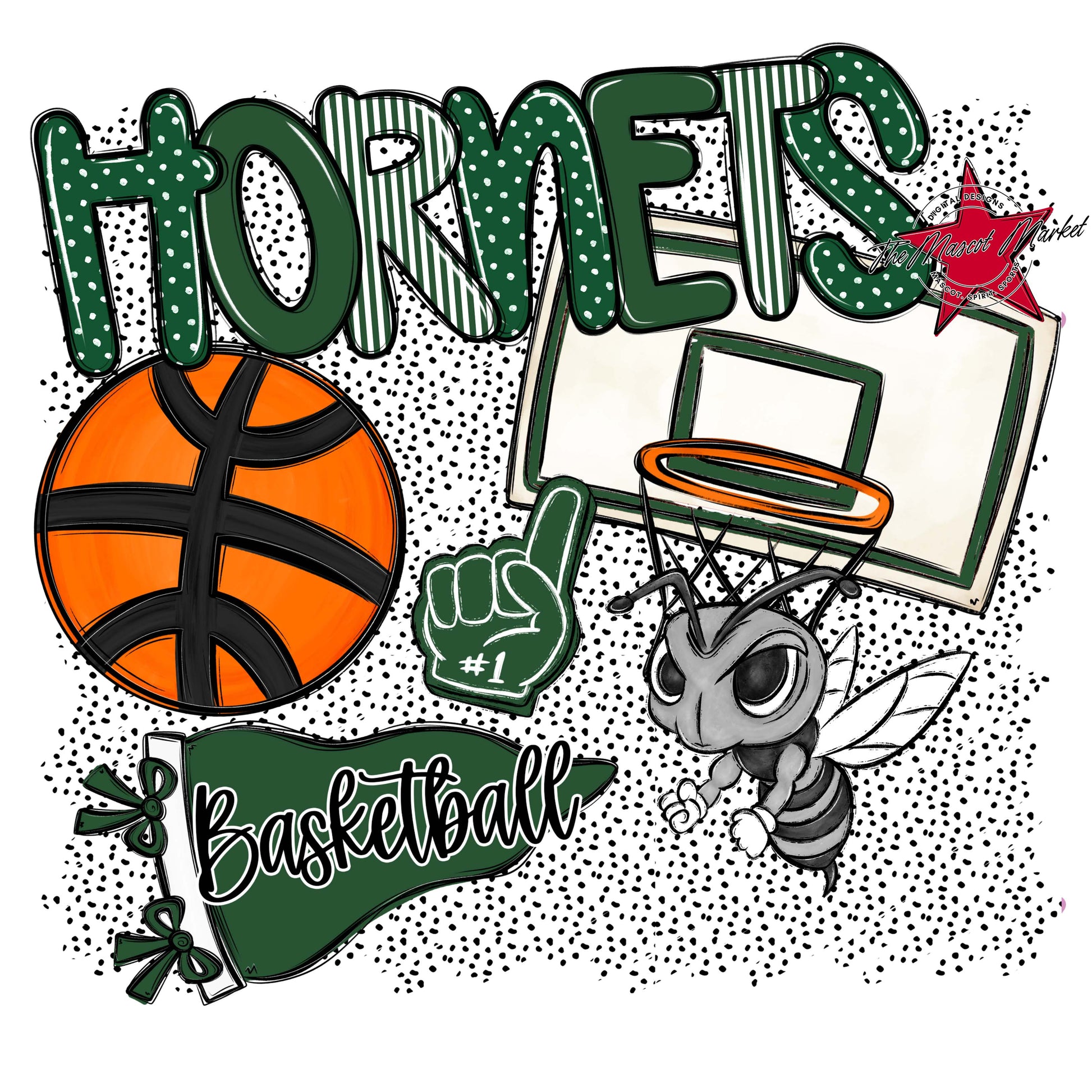 Hornets Basketball Spirit-Green