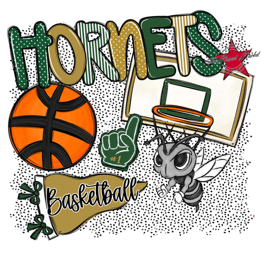 Hornets Basketball Spirit-Green & Gold