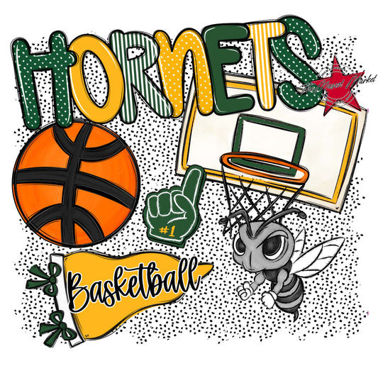 Hornets Basketball Spirit-Green & Yellow