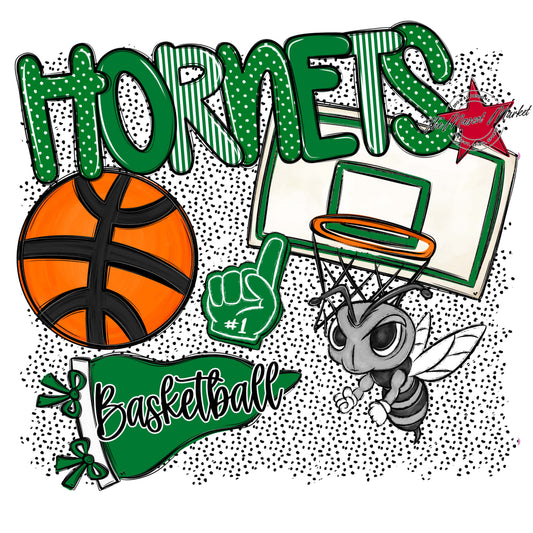 Hornets Basketball Spirit-Kelly Green